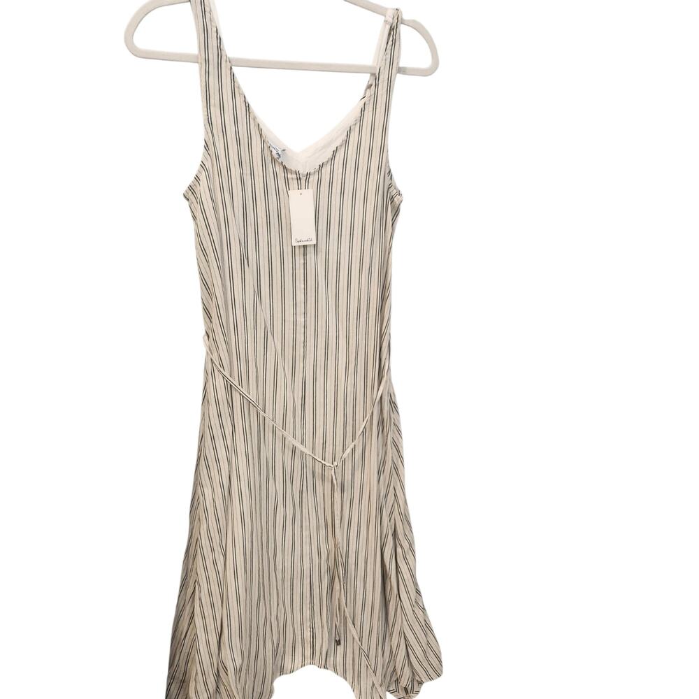 Splendid Tie Waist striped cream midi dress size small - Picture 4 of 7